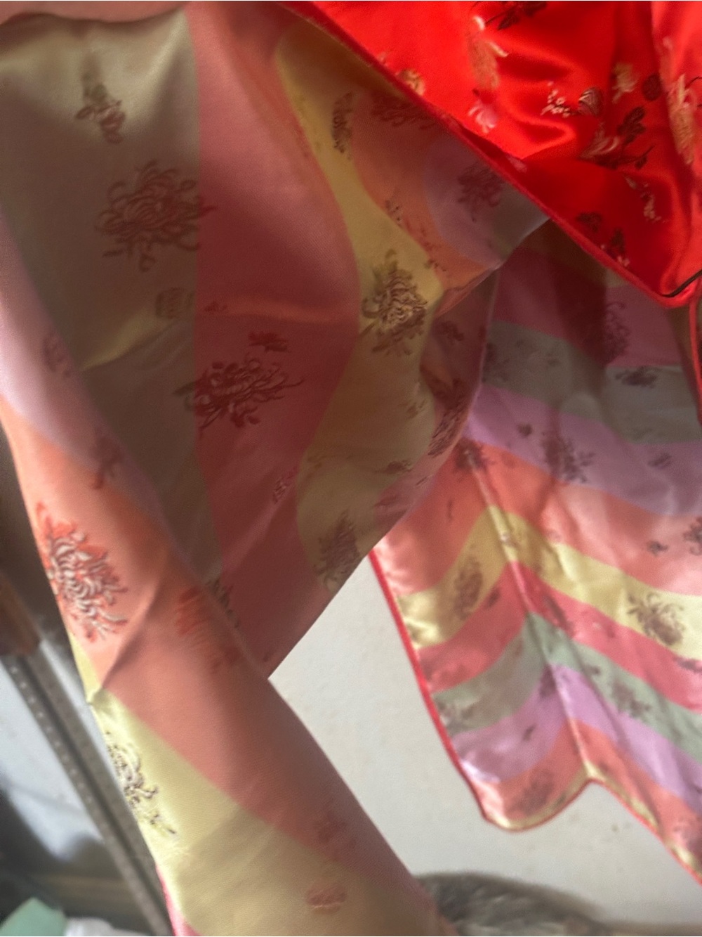 Vintage 60's Solz Squirrel XS/S Floral Asymmetrical Cheongsam Qipao sheath Dress - Picture 8 of 12